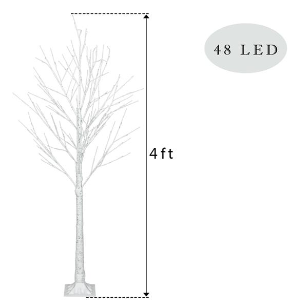 4FT Sneeuwvlokkerstboom met 48 LED-lampen