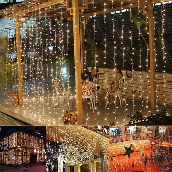 3M x 3M 300-LED Warm Wit Licht Romantisch Kerst Bruiloft Buiten