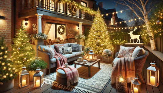 Transform Your Terrace into a Winter Wonderland: Stylish Furniture, Twinkling Lights, and the Perfect Christmas Tree