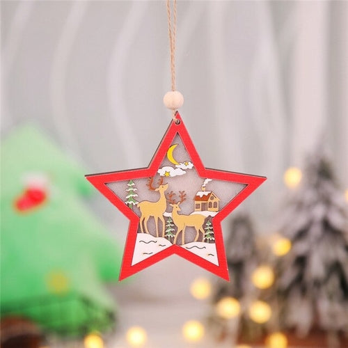 1/4 PCS Cozy Xmas Tree Lighted Ornaments Christmas