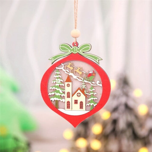 1/4 PCS Cozy Xmas Tree Lighted Ornaments Christmas