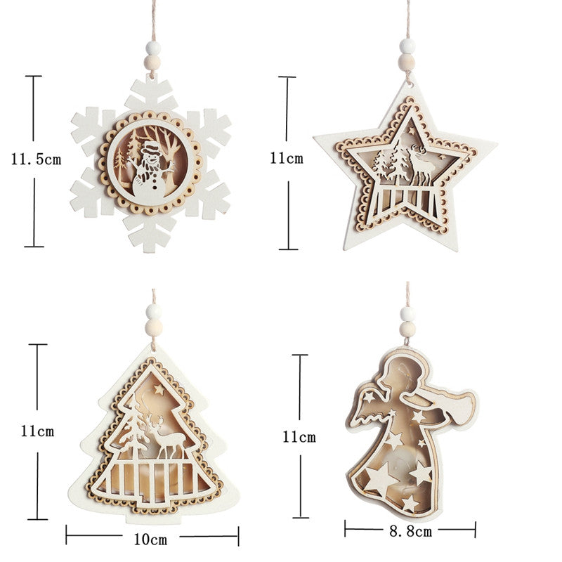 1/4 PCS Cozy Xmas Tree Lighted Ornaments Christmas