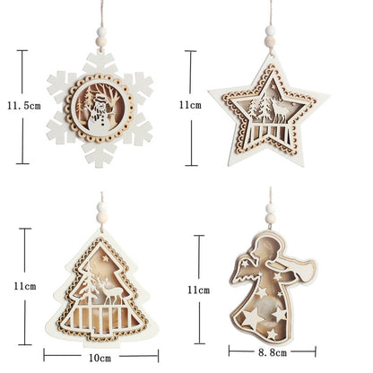 1/4 PCS Cozy Xmas Tree Lighted Ornaments Christmas