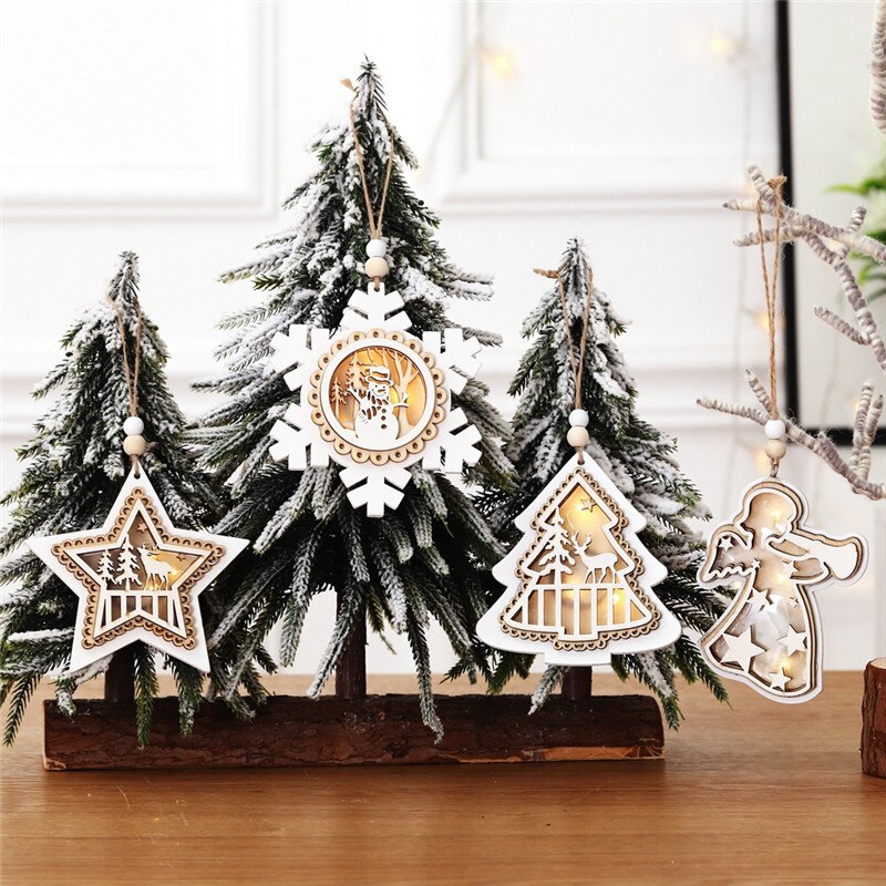 1/4 PCS Cozy Xmas Tree Lighted Ornaments Christmas