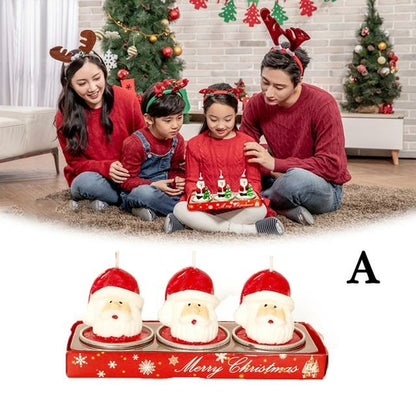 3pcs/Set Christmas Candles Creative Christmas Tree Pine Cones Paraffin