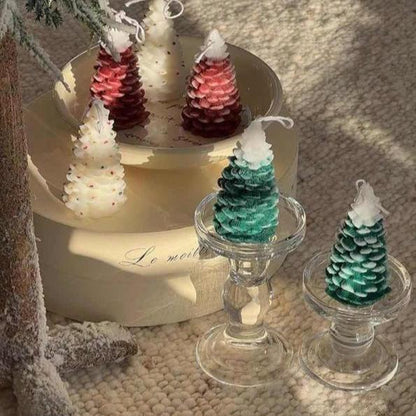 3 Pcs - Pine Cone Scented Soy Wax Candles - Christmas