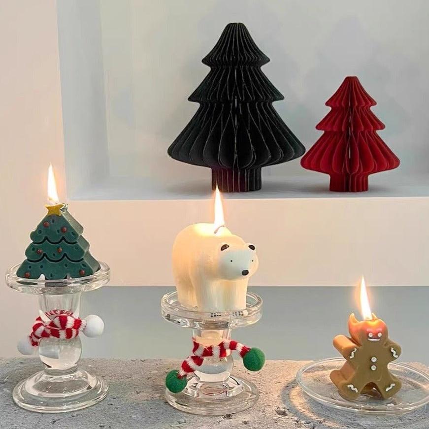 4 Pcs - Christmas Figures Decorative Soy Wax Candles