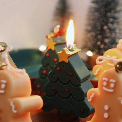 4 Pcs - Christmas Figures Decorative Soy Wax Candles