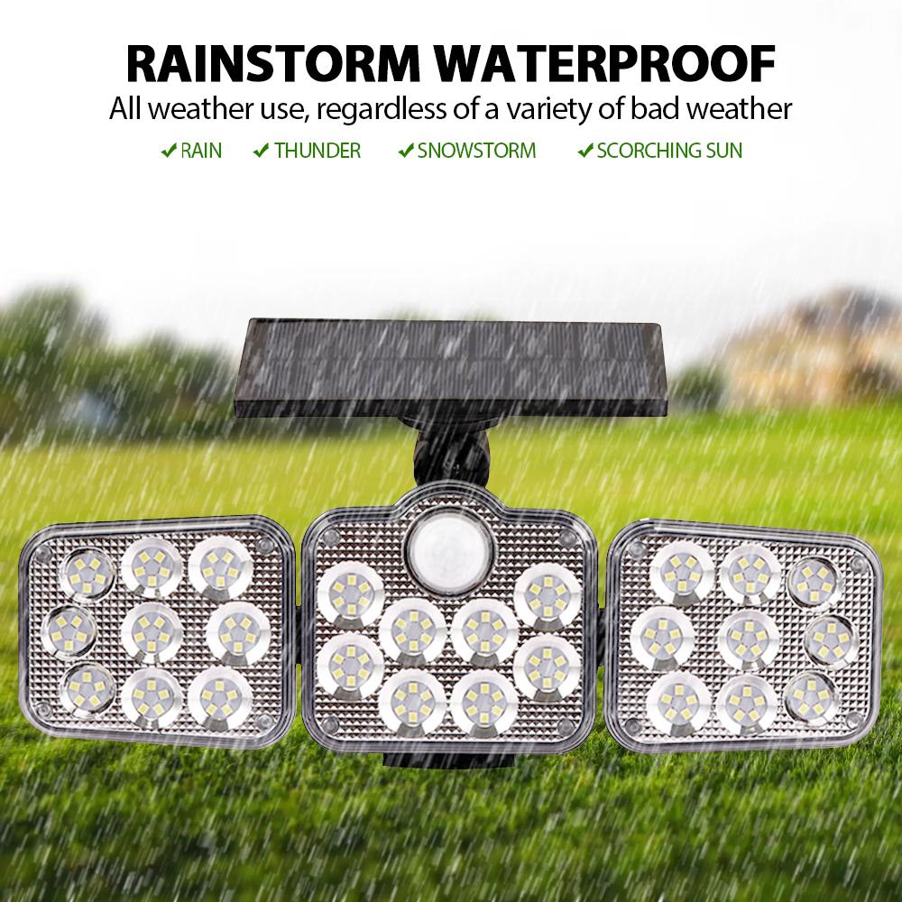 3 Adjustable Heads 270° Wide Angle Illumination Solar Lights Outdoor - Terrasland