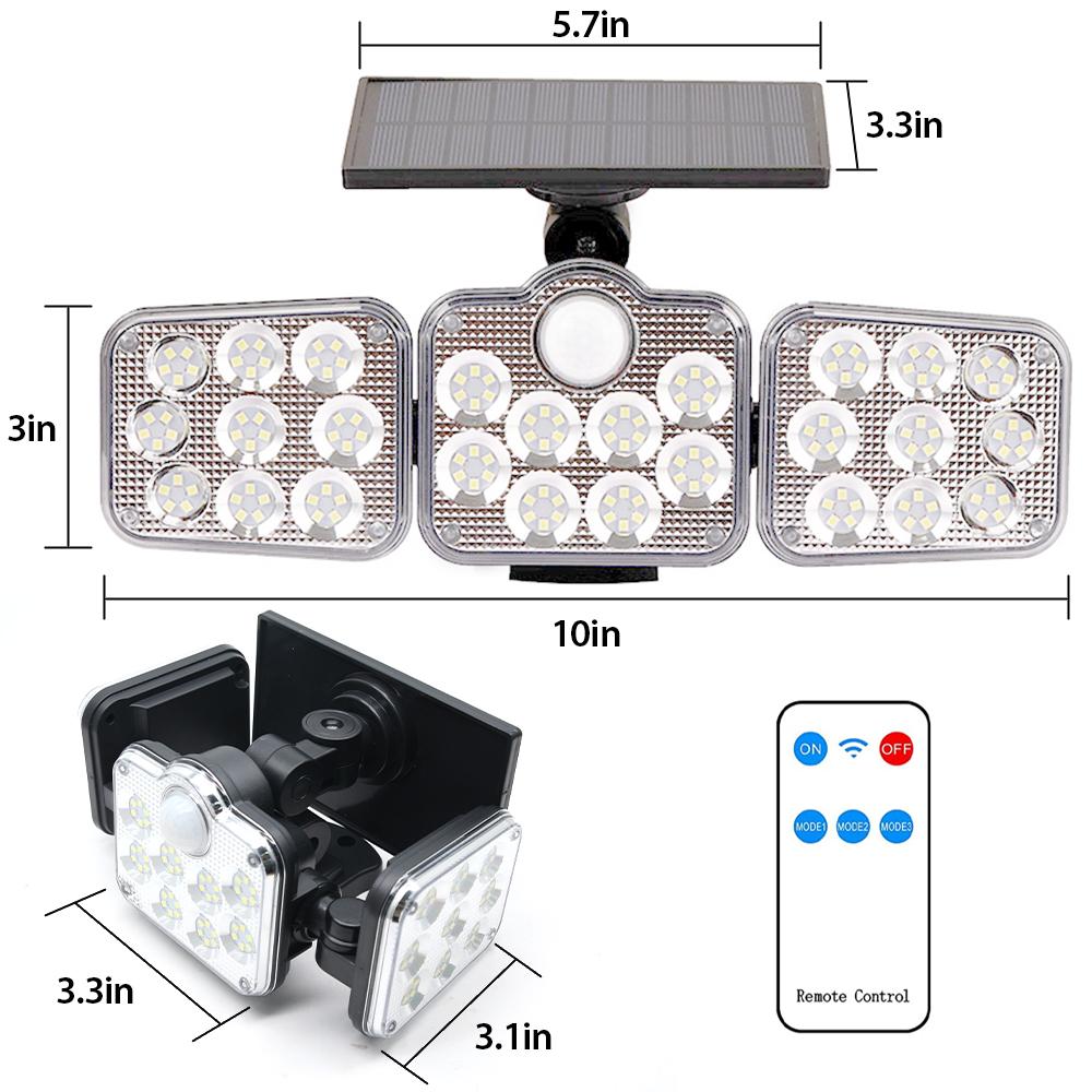 3 Adjustable Heads 270° Wide Angle Illumination Solar Lights Outdoor - Terrasland