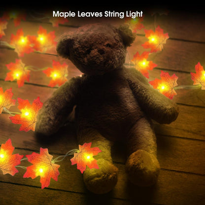 30 Lights Maple Leaf String Lights Thanksgiving Christmas Decorations