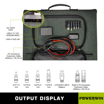 US POWERWIN Foldable Solar Panel PWS110 2 Pack 220W