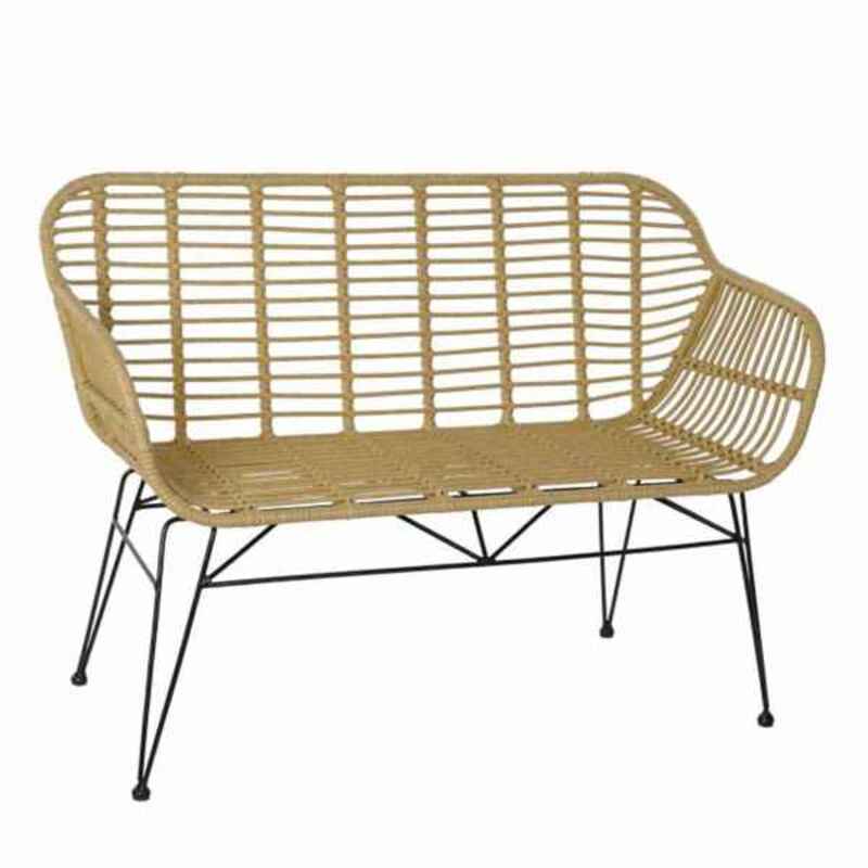 Garden sofa DKD Home Decor Metal synthetic rattan Rattan (116 x 55 x - Terrasland