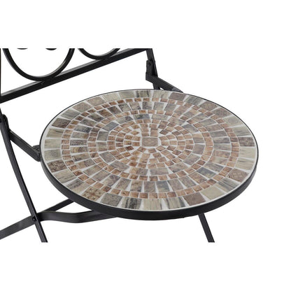 Garden chair DKD Home Decor Black Ceramic Multicolour Ironwork (39 x - Terrasland