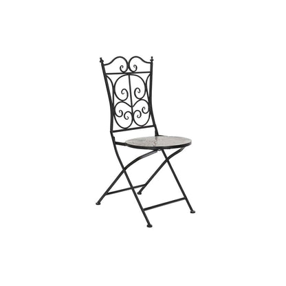 Garden chair DKD Home Decor Black Ceramic Multicolour Ironwork (39 x - Terrasland