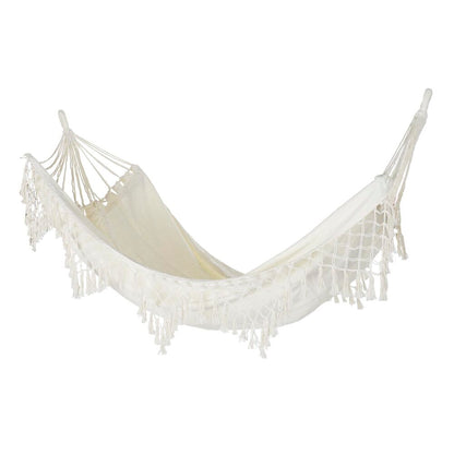 Hammock DKD Home Decor Beige Polyester Cotton Aluminium (285 x 130 cm) - Terrasland