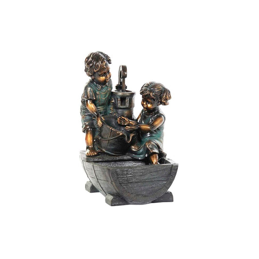 Garden fountain DKD Home Decor Bronze Resin Boys (44 cm) - Terrasland