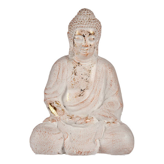 Decorative Garden Figure Buddha White/Gold Polyresin (22,5 x 41,5 x - Terrasland