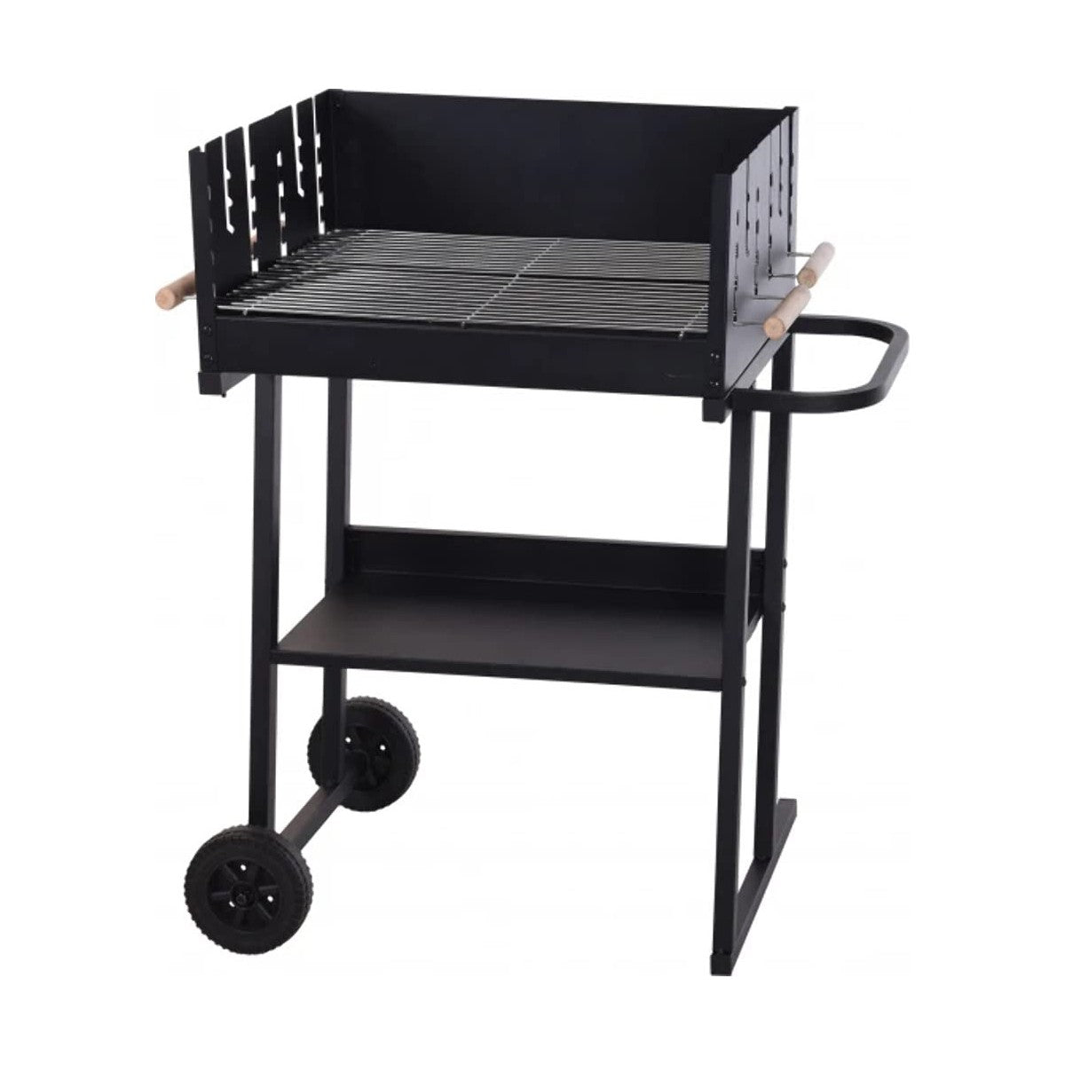 Coal Barbecue with Wheels Black (60 x 46 x 93 cm) - Terrasland