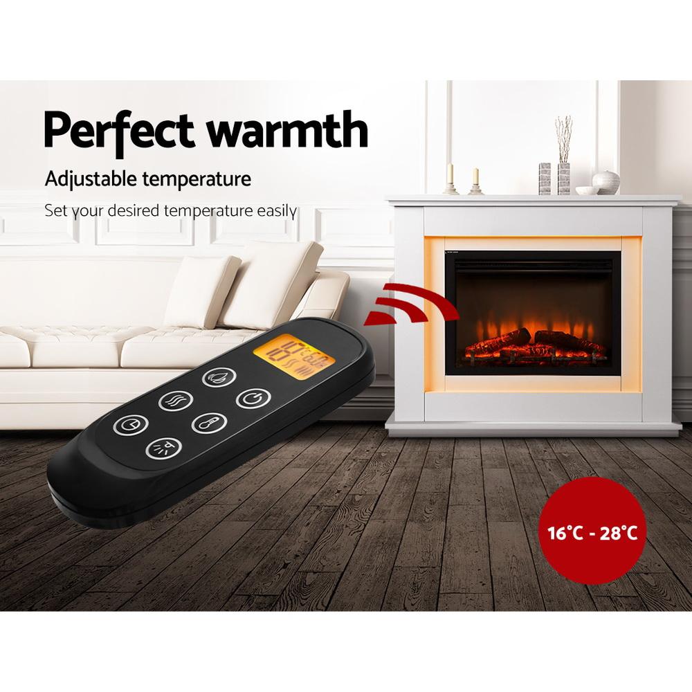 Devanti 2000W Electric Fireplace Mantle Portable Fire Log Wood Heater