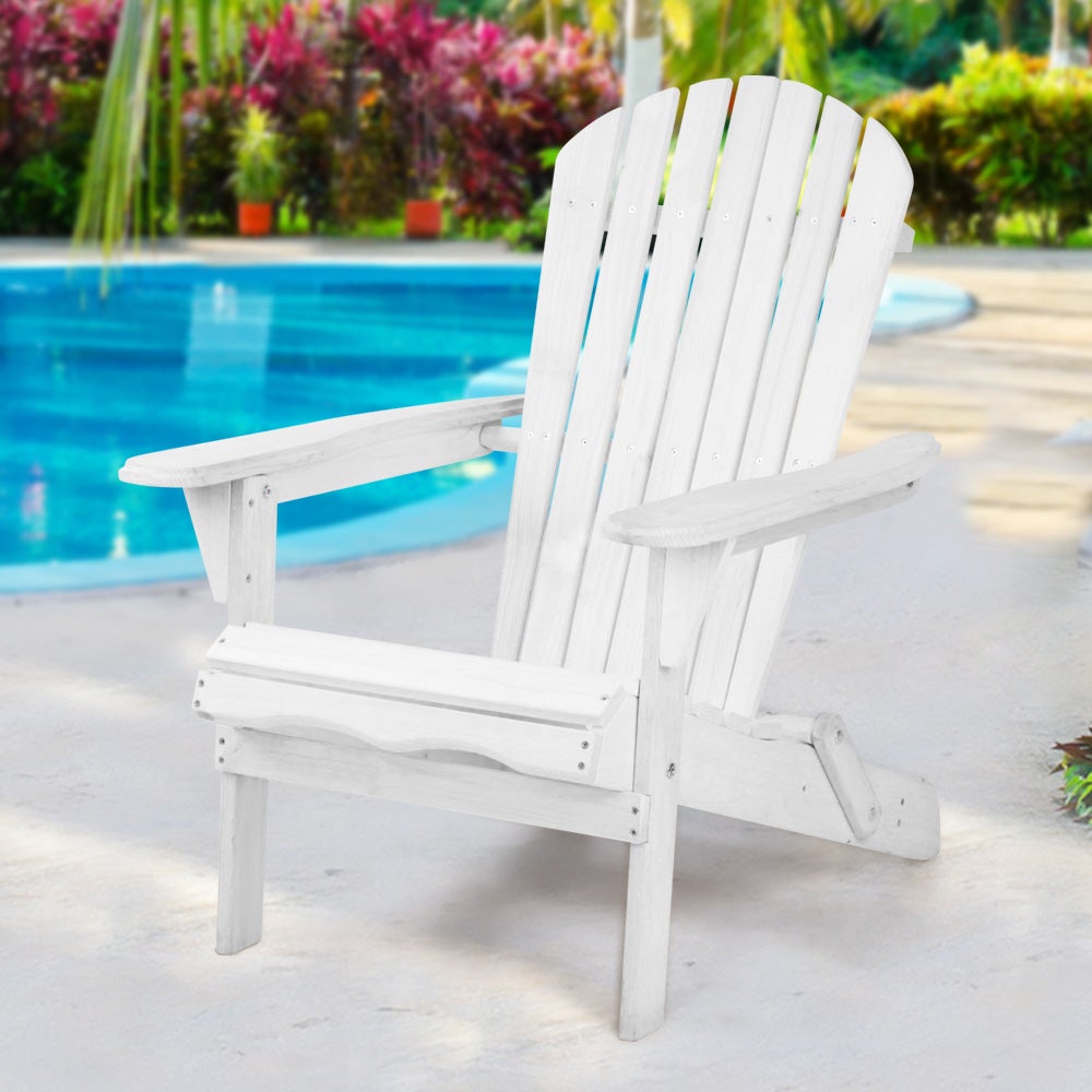 Gardeon Outdoor Furniture Adirondack Chairs Beach Chair Lounge Wooden - Terrasland