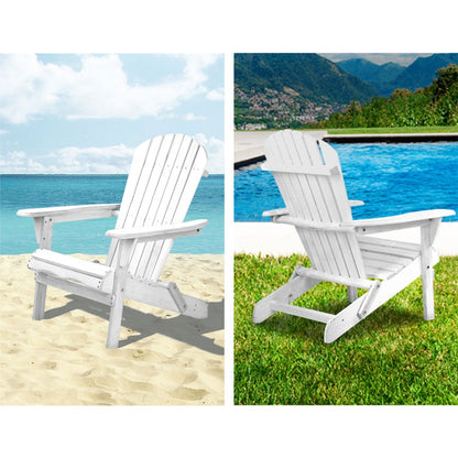 Gardeon Outdoor Furniture Adirondack Chairs Beach Chair Lounge Wooden - Terrasland