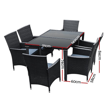 Gardeon Outdoor Furniture 7pcs Dining Set - Terrasland