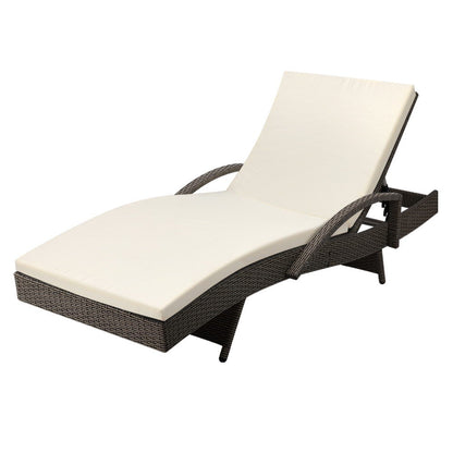 Gardeon Outdoor Sun Lounge - Grey - Terrasland