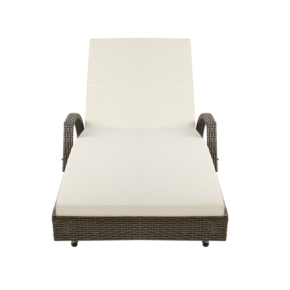 Gardeon Outdoor Sun Lounge - Grey - Terrasland