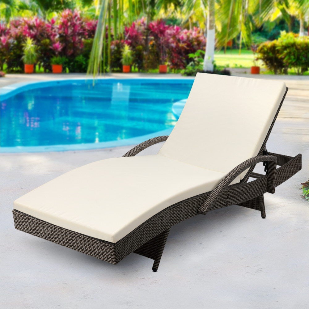 Gardeon Outdoor Sun Lounge - Grey - Terrasland