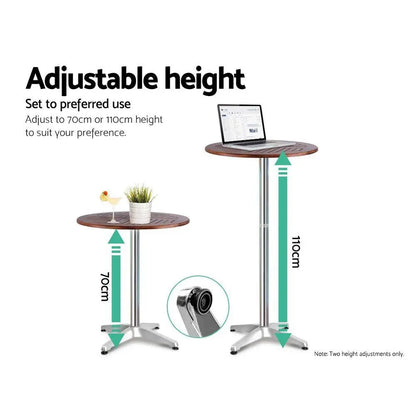 Gardeon Outdoor Bistro Set Bar Table Stools Adjustable Aluminium Cafe - Terrasland