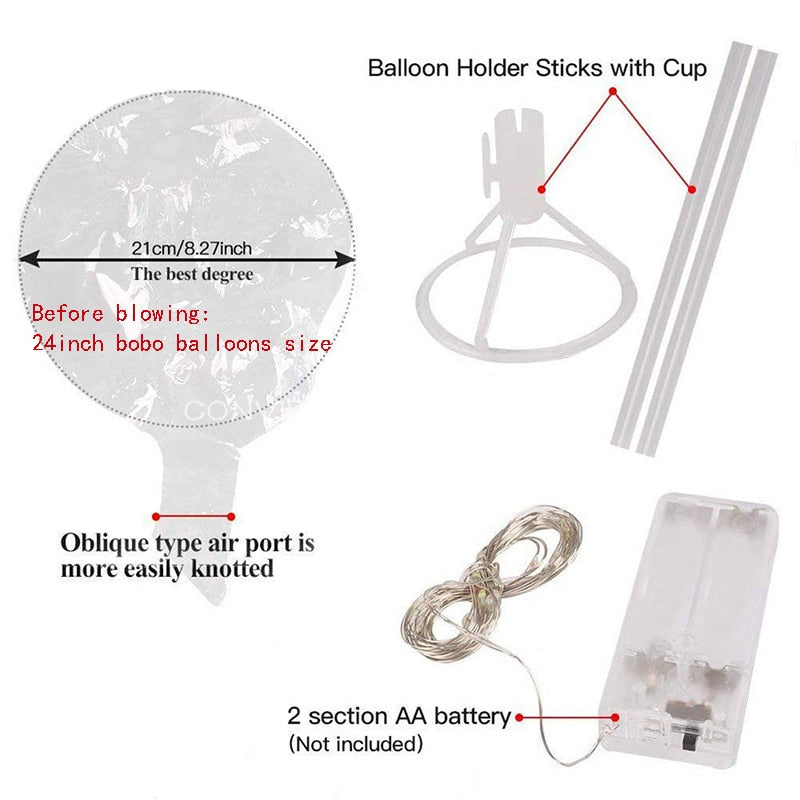 Handle Led Balloon With Sticks Luminous