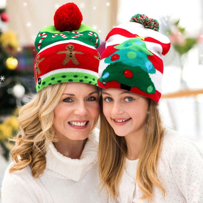 Hot Sale LED Christmas Tree Hat Light Up Knitted