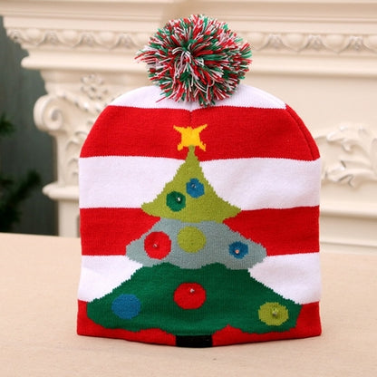 Hot Sale LED Christmas Tree Hat Light Up Knitted