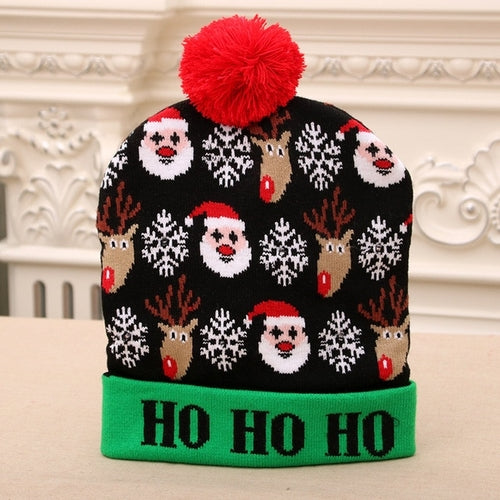 Hot Sale LED Christmas Tree Hat Light Up Knitted