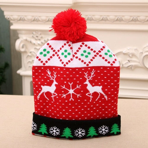 Hot Sale LED Christmas Tree Hat Light Up Knitted