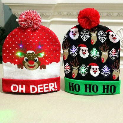 Hot Sale LED Christmas Tree Hat Light Up Knitted