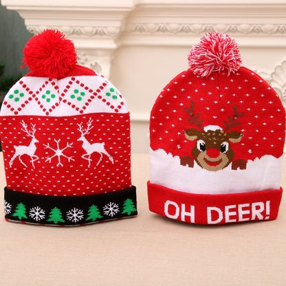 Hot Sale LED Christmas Tree Hat Light Up Knitted