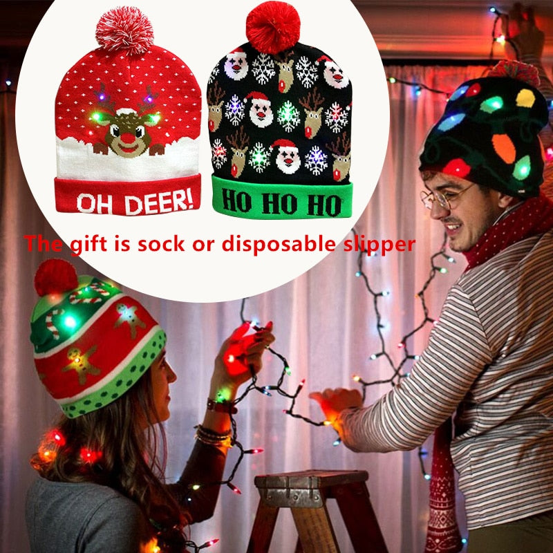 Hot Sale LED Christmas Tree Hat Light Up Knitted