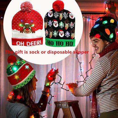 Hot Sale LED Christmas Tree Hat Light Up Knitted