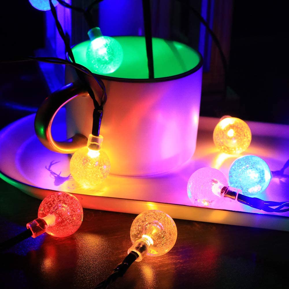 Solar 100LED Crystal Globe Lights Fairy String Light for Christmas