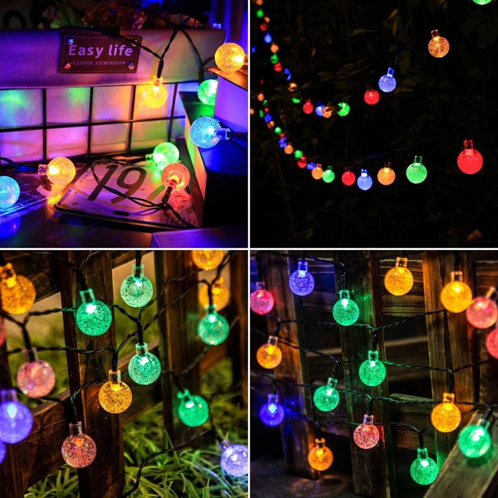 Solar 100LED Crystal Globe Lights Fairy String Light for Christmas