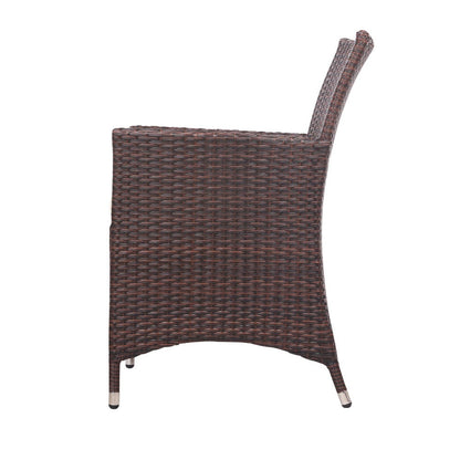 Gardeon 3 Piece Wicker Outdoor Furniture Set - Brown - Terrasland