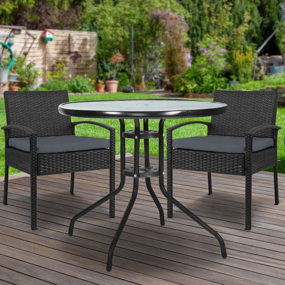 Gardeon Outdoor Furniture Dining Chairs Wicker Garden Patio Cushion - Terrasland