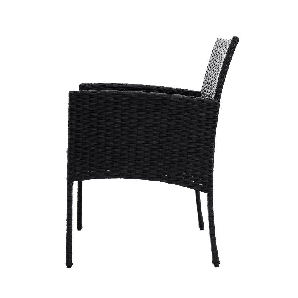 Gardeon Outdoor Bistro Chairs Patio Furniture Dining Chair Wicker - Terrasland