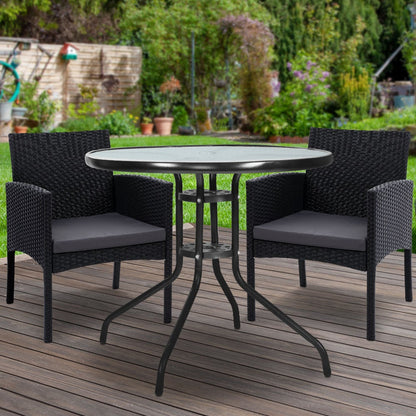 Gardeon Outdoor Bistro Chairs Patio Furniture Dining Chair Wicker - Terrasland