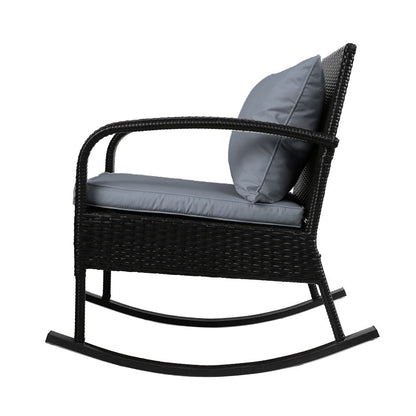 Gardeon Outdoor Furniture Rocking Chair Wicker Garden Patio Lounge - Terrasland