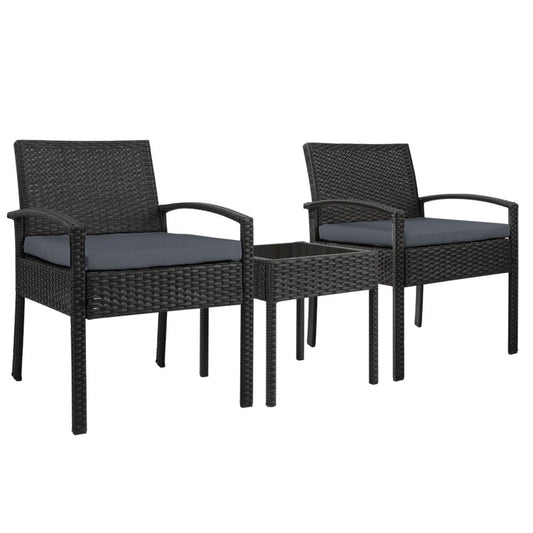 Gardeon 3-piece Outdoor Set - Black - Terrasland