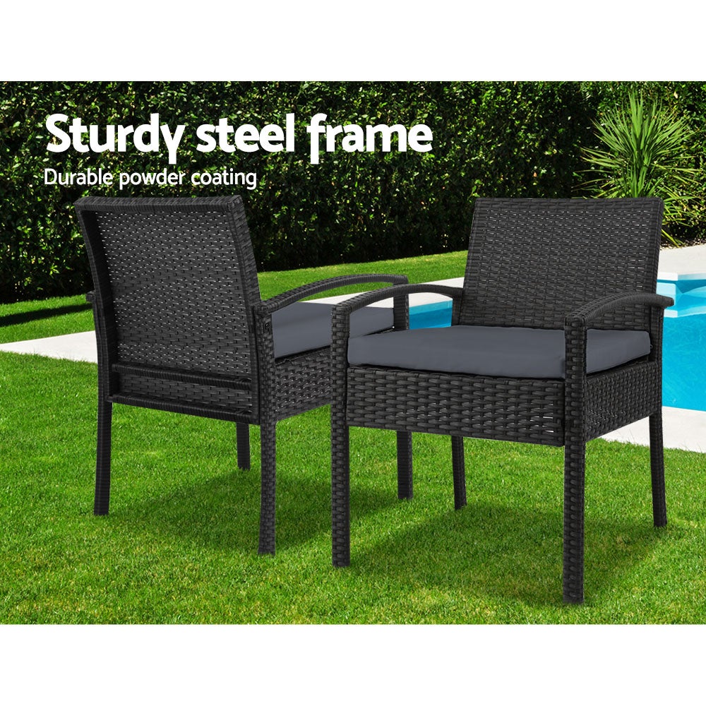 Gardeon 3-piece Outdoor Set - Black - Terrasland