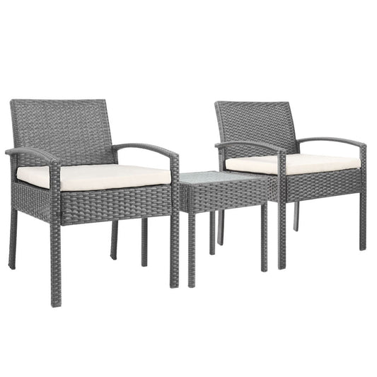 Gardeon 3-piece Outdoor Set - Grey - Terrasland